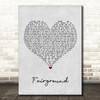 Simply Red Fairground Grey Heart Song Lyric Wall Art Print
