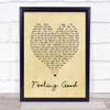 Feeling Good Nina Simone Vintage Heart Song Lyric Quote Print