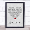 Green Day Redundant Grey Heart Song Lyric Wall Art Print