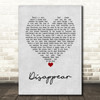 Hoobastank Disappear Grey Heart Song Lyric Wall Art Print