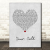 Secondhand Serenade Your Call Grey Heart Song Lyric Wall Art Print