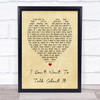 I Don't Want To Talk About It Rod Stewart Vintage Heart Song Lyric Quote Print
