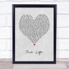 Ed Sheeran One Life Grey Heart Song Lyric Wall Art Print