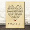 It Must Be Love Madness Vintage Heart Song Lyric Quote Print