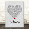 Gerry Cinnamon Lullaby Grey Heart Song Lyric Wall Art Print