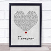 Koe Wetzel Forever Grey Heart Song Lyric Wall Art Print