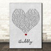 Colbie Caillat Bubbly Grey Heart Song Lyric Wall Art Print
