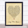 Lay Me Down Sam Smith Vintage Heart Song Lyric Quote Print
