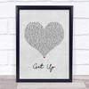 Shinedown Get Up Grey Heart Song Lyric Wall Art Print
