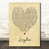 Layla Eric Clapton Vintage Heart Song Lyric Quote Print