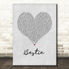 Yungen Bestie Grey Heart Song Lyric Wall Art Print