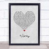 Athlete Wires Grey Heart Song Lyric Wall Art Print