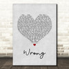 Depeche Mode Wrong Grey Heart Song Lyric Wall Art Print