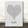 L-H Yoshi Grey Heart Song Lyric Wall Art Print