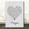 Olivia Newton-John Magic Grey Heart Song Lyric Wall Art Print