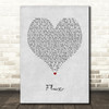 Ellie Goulding Flux Grey Heart Song Lyric Wall Art Print