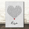 Gabrielle Rise Grey Heart Song Lyric Wall Art Print