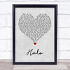 Liam Gallagher Halo Grey Heart Song Lyric Wall Art Print