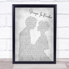 Tony Bennett Stranger In Paradise Man Lady Bride Groom Wedding Grey Song Lyric Wall Art Print
