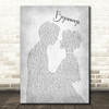 Chicago Beginnings Man Lady Bride Groom Wedding Grey Song Lyric Wall Art Print