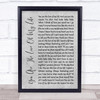 Sammy Kershaw You Are The Love Of My Life Grey Rustic Script Song Lyric Wall Art Print