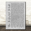Panic! At The Disco When The Day Met The Night Grey Rustic Script Song Lyric Wall Art Print