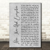 The Beatles Here, There And Everywhere Grey Rustic Script Song Lyric Wall Art Print