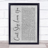 Van Halen Can't Stop Lovin' You Grey Rustic Script Song Lyric Wall Art Print