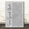 Ray Charles & Willie Nelson Seven Spanish Angels Grey Rustic Script Song Lyric Wall Art Print