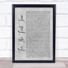 The Script For The First Time Grey Rustic Script Song Lyric Wall Art Print