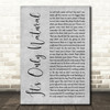 Crowded House It's Only Natural Grey Rustic Script Song Lyric Wall Art Print