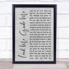 Elvis Presley Lead Me, Guide Me Grey Rustic Script Song Lyric Wall Art Print