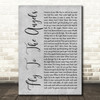 Slaughter Fly To The Angels Grey Rustic Script Song Lyric Wall Art Print