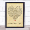 A Hard Day's Night The Beatles Vintage Heart Quote Song Lyric Print