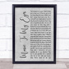 Lady Gaga & Bradley Cooper Music To My Eyes Grey Rustic Script Song Lyric Wall Art Print