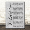 Red Hot Chili Peppers The Zephyr Song Grey Rustic Script Song Lyric Wall Art Print