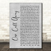 Charlie Puth One Call Away Grey Rustic Script Song Lyric Wall Art Print