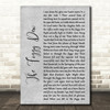 The Chieftains The Foggy Dew Grey Rustic Script Song Lyric Wall Art Print