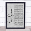 Brett Eldredge Love Someone Grey Rustic Script Song Lyric Wall Art Print