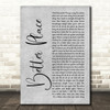 Rachel Platten Better Place Grey Rustic Script Song Lyric Wall Art Print