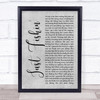 Trace Adkins Just Fishin' Grey Rustic Script Song Lyric Wall Art Print