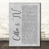 Blur Coffee & TV Grey Rustic Script Song Lyric Wall Art Print