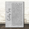 Thin Lizzy Cowboy Song Grey Rustic Script Song Lyric Wall Art Print