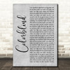 Counting Crows Colorblind Grey Rustic Script Song Lyric Wall Art Print