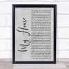 Matilda The Musical My House Grey Rustic Script Song Lyric Wall Art Print