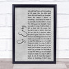 Phillip Phillips So Easy Grey Rustic Script Song Lyric Wall Art Print