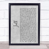 Khalid Talk Grey Rustic Script Song Lyric Wall Art Print