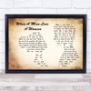 Michael Bolton When A Man Loves A Woman Man Lady Couple Song Lyric Wall Art Print