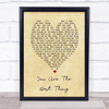 You Are The Best Thing Ray LaMontagne Vintage Heart Song Lyric Quote Print