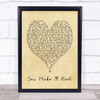 You Make It Real James Morrison Vintage Heart Song Lyric Quote Print